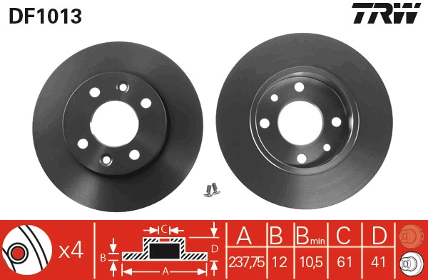 Remschijf – TRW – DF1013