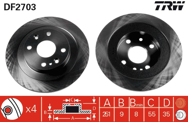 Remschijf – TRW – DF2703