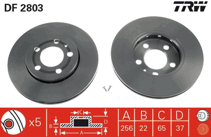 Remschijf – TRW – DF2803