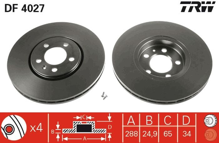 Remschijf – TRW – DF4027