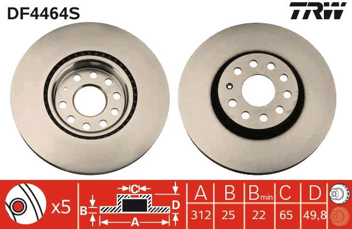 Remschijf – TRW – DF4464S