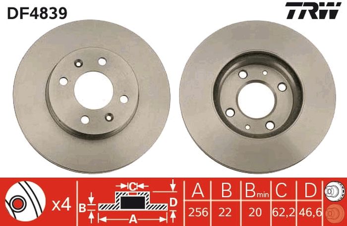 Remschijf – TRW – DF4839