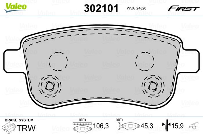 Remblokset – VALEO – 302101 online kopen