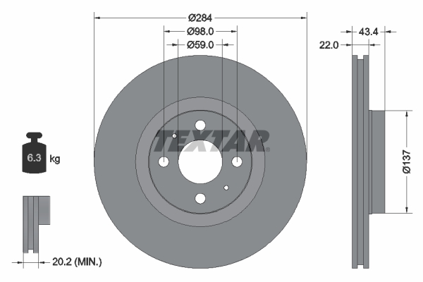 Remschijf – TEXTAR – 92053503