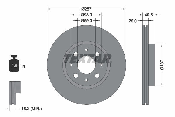 Remschijf – TEXTAR – 92068503