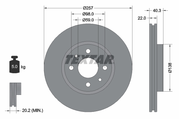 Remschijf – TEXTAR – 92069603