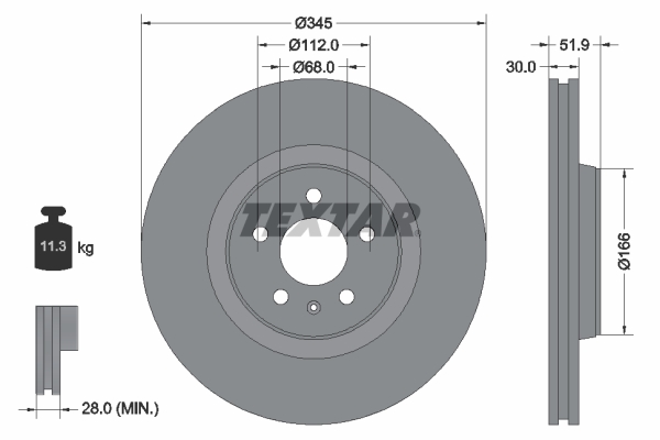 Remschijf – TEXTAR – 92229205