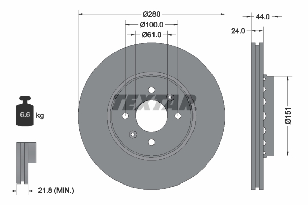 Remschijf – TEXTAR – 92254603