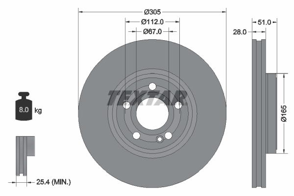 Remschijf – TEXTAR – 92323405