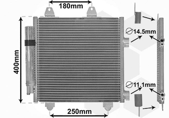 Airco condensor – VAN WEZEL – 53005414