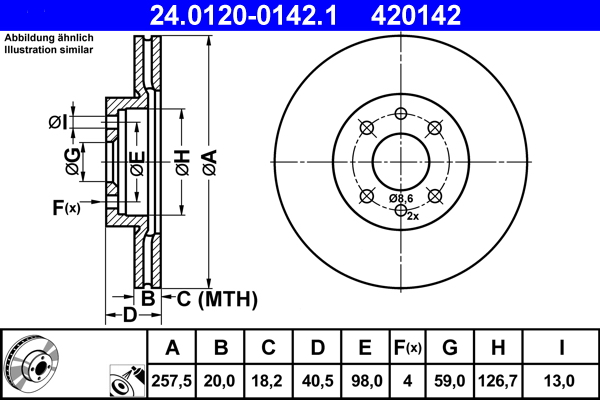 Remschijf – ATE – 24.0120-0142.1