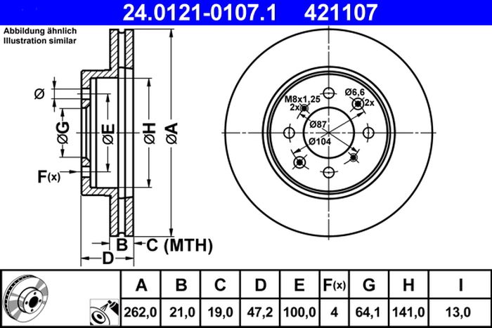 Remschijf – ATE – 24.0121-0107.1