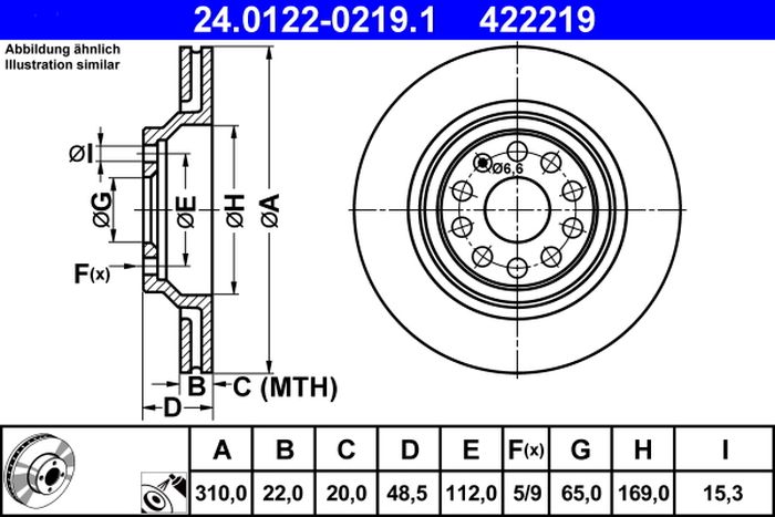 Remschijf – ATE – 24.0122-0219.1