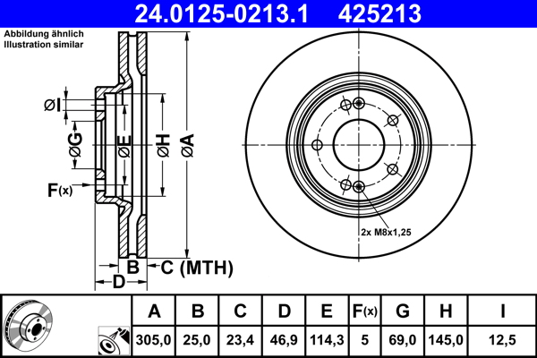 Remschijf – ATE – 24.0125-0213.1