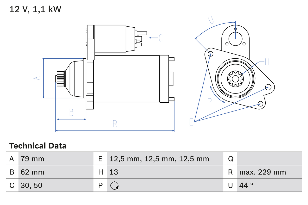 Starter – BOSCH – 0 986 029 110