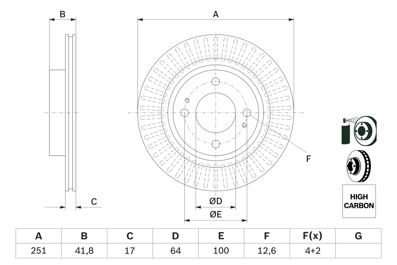 Remschijf – BOSCH – 0 986 479 F14